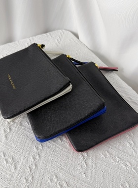 出口意大利piquadro纯色双拼pu拉链包 尺寸 13*18