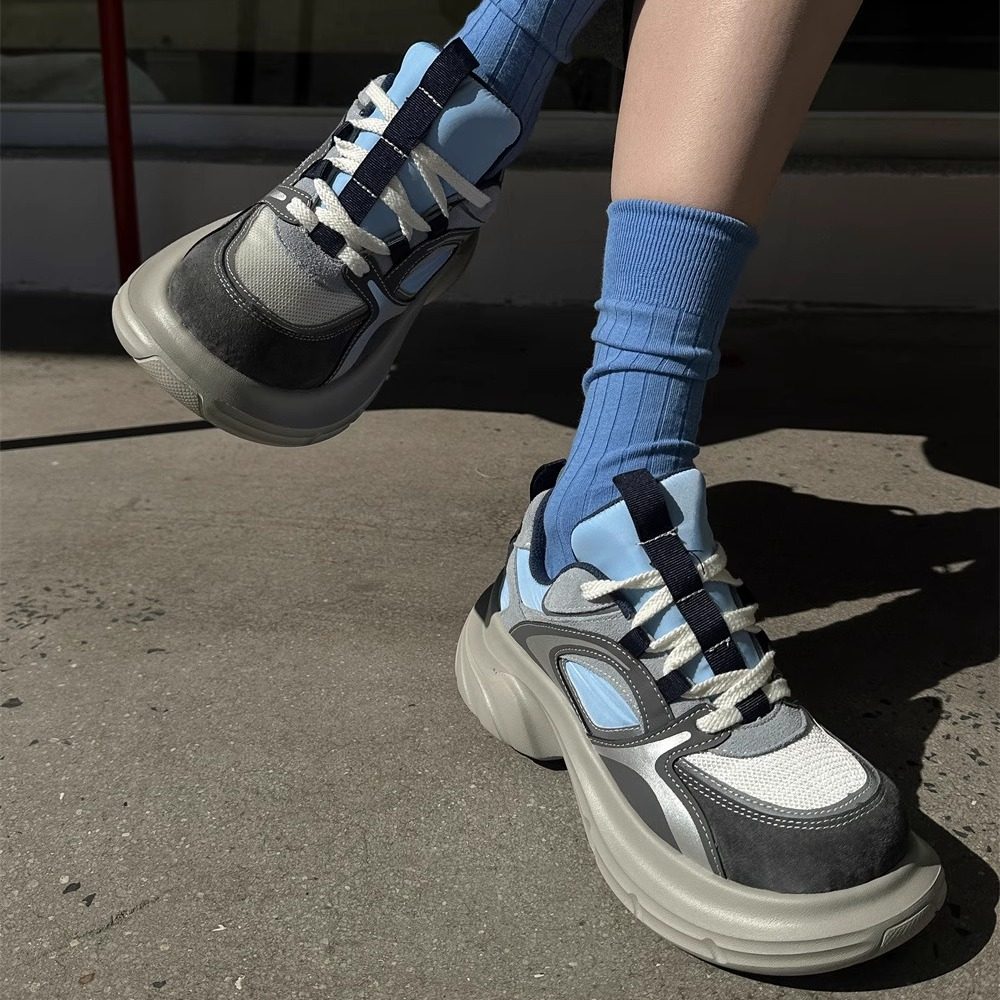 SGIRLTWTW复古大头厚底面包鞋