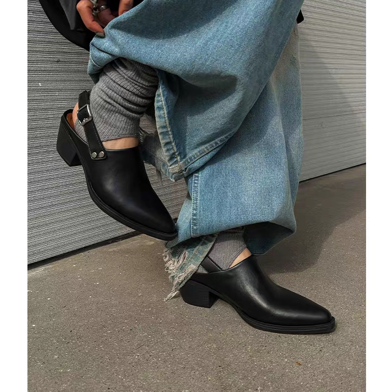 SGIRL TWTW2026夏季小众设计款后拌带包头凉鞋女拖鞋尖头粗跟女鞋,女鞋,罗马凉鞋,淘宝优惠券,粉丝福利购,淘宝优惠卷