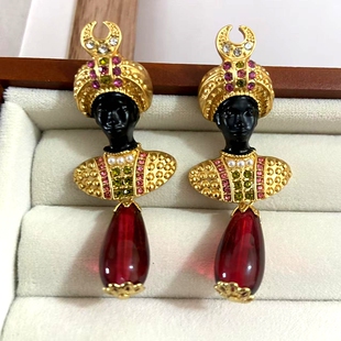 阿拉伯部落酋长摩尔人系列浮夸耳环女小众设计感高级气质耳钉耳饰