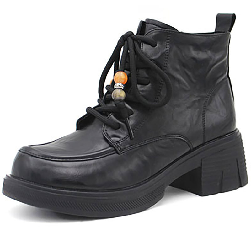 冬季休闲系带侧拉链短靴马丁靴