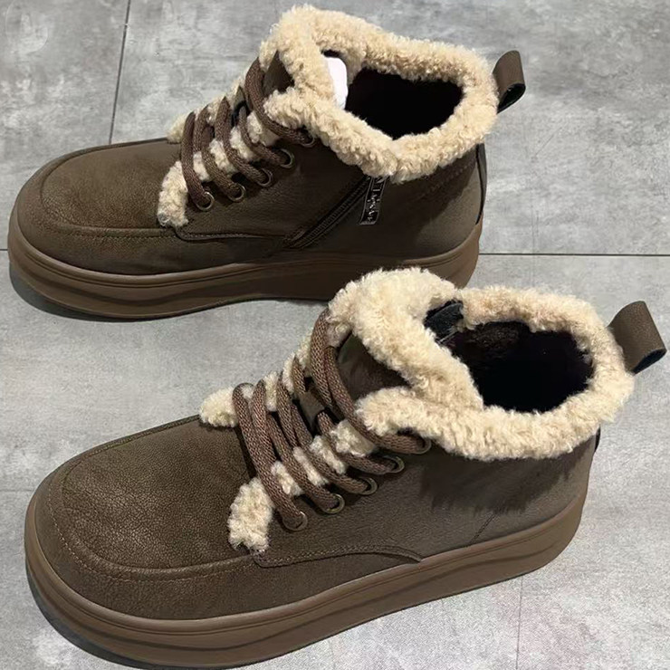 奥康女鞋2025冬季休闲系带平底绒里女棉鞋雪地靴9252922466棕色,女鞋,时尚雪地靴,淘宝优惠券,粉丝福利购,淘宝优惠卷