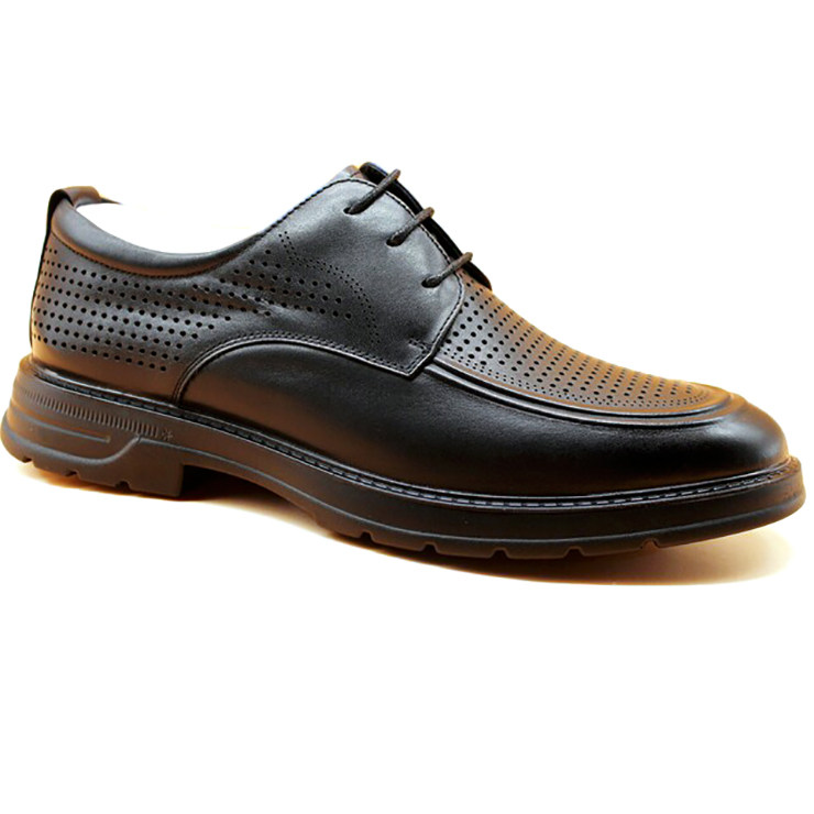 奥康男鞋2026夏牛皮镂空男凉鞋打孔皮鞋1261811001黑1261811002棕