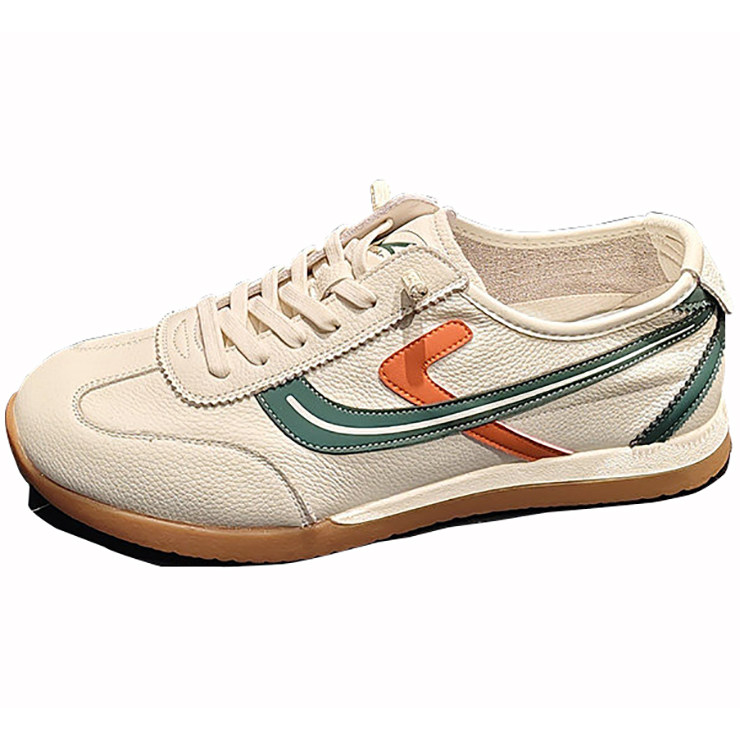 奥康男鞋鞋子2026春款休闲系带牛皮拼色单鞋小白鞋1261121233白绿