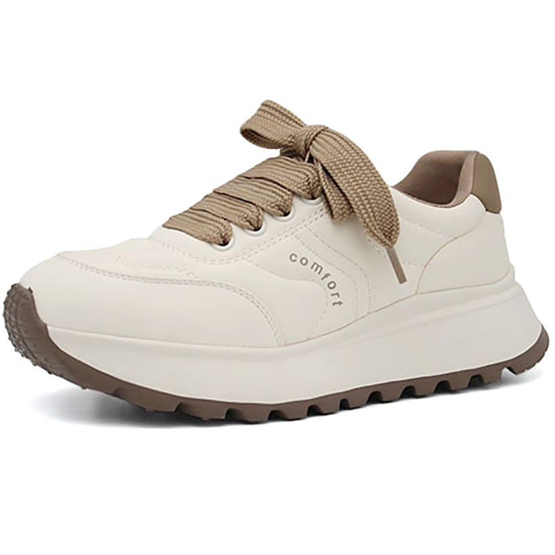 奥康休闲系带拼色小白鞋