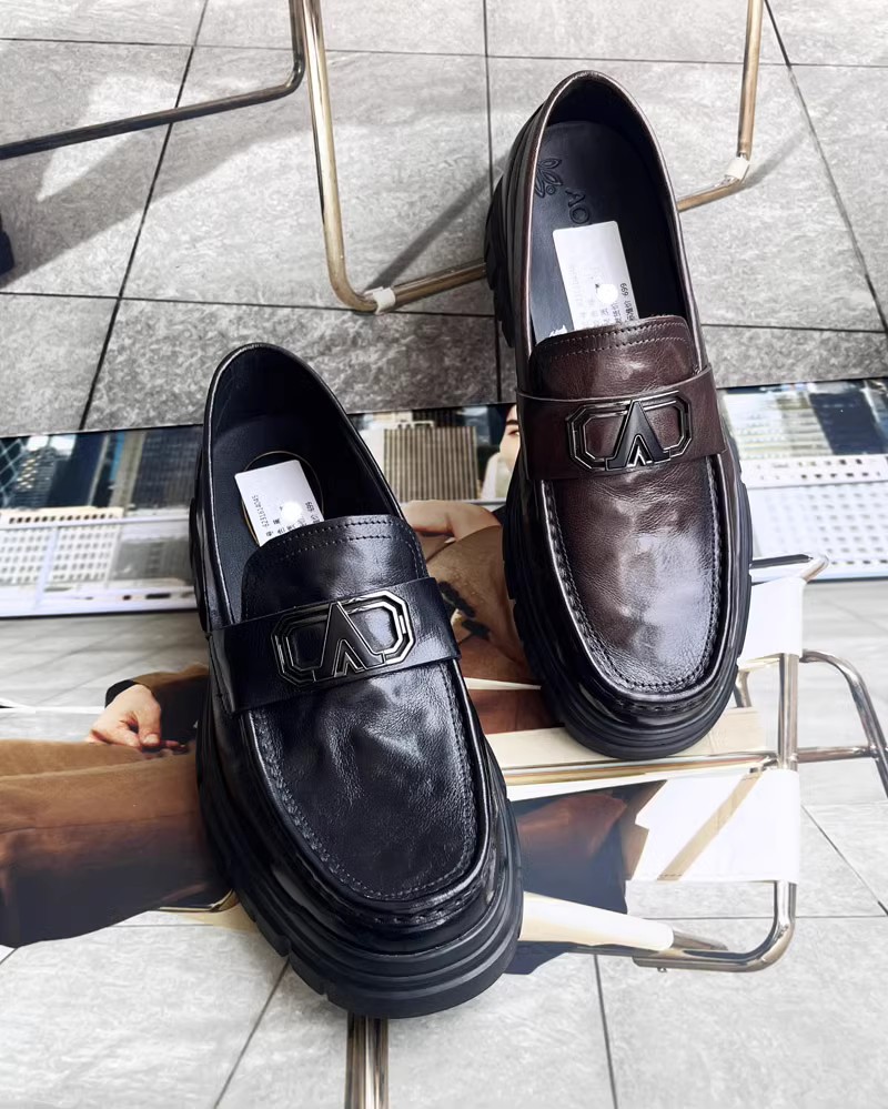 奥康厚底万步系列牛皮套脚男鞋