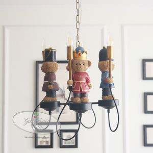 英伦泰迪熊军团儿童灯吊灯卧室灯美式灯男孩女孩小孩家装灯具灯饰