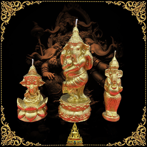 顶鼎泰牌特色手工造型蜡烛莲花座象蜡烛黄色金色