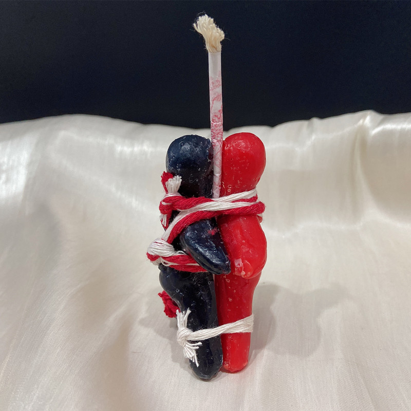 顶鼎泰牌特色手工造型蜡烛人形红黑双色蜡烛