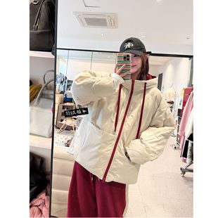 内里撞色连帽宽松保暖羽绒外套百搭时尚 蕾蕾 暖宝宝