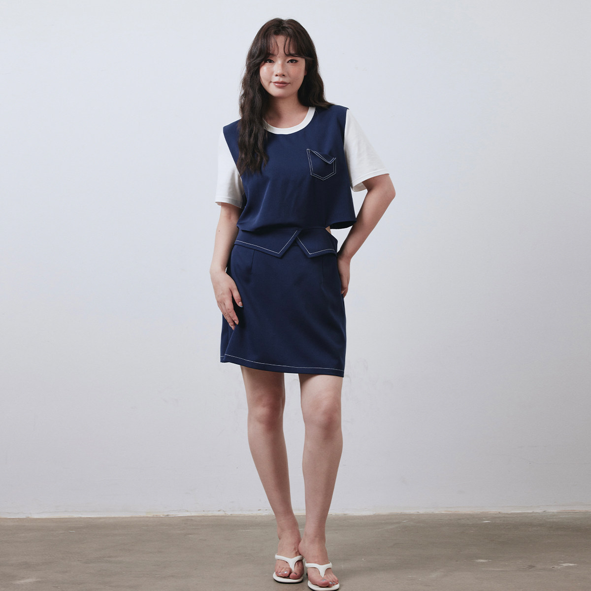 蕾蕾【高阶玩家】假两件短袖上衣汉服套装
