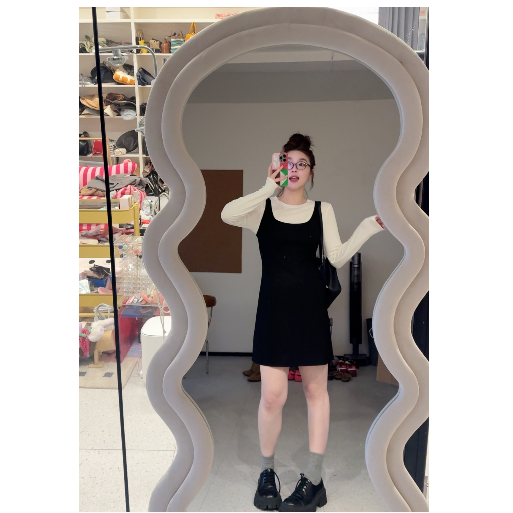 【现货】【璀璨星河】圆领长袖上衣+大U领修身背心裙