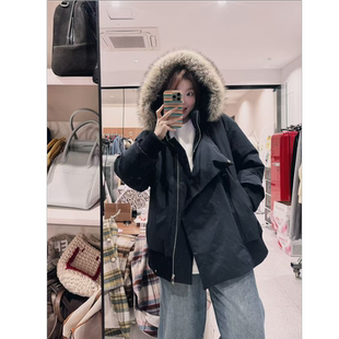 连帽保暖可斜门襟派克羽绒外套 冬季 蕾蕾 锁温舱