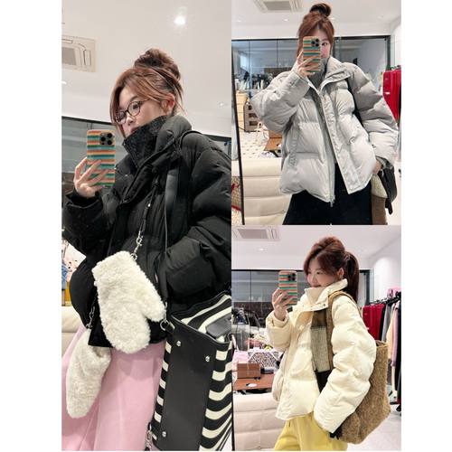 蕾蕾【果冻羽绒！】冬季假两件可立领保暖面包羽绒服外套