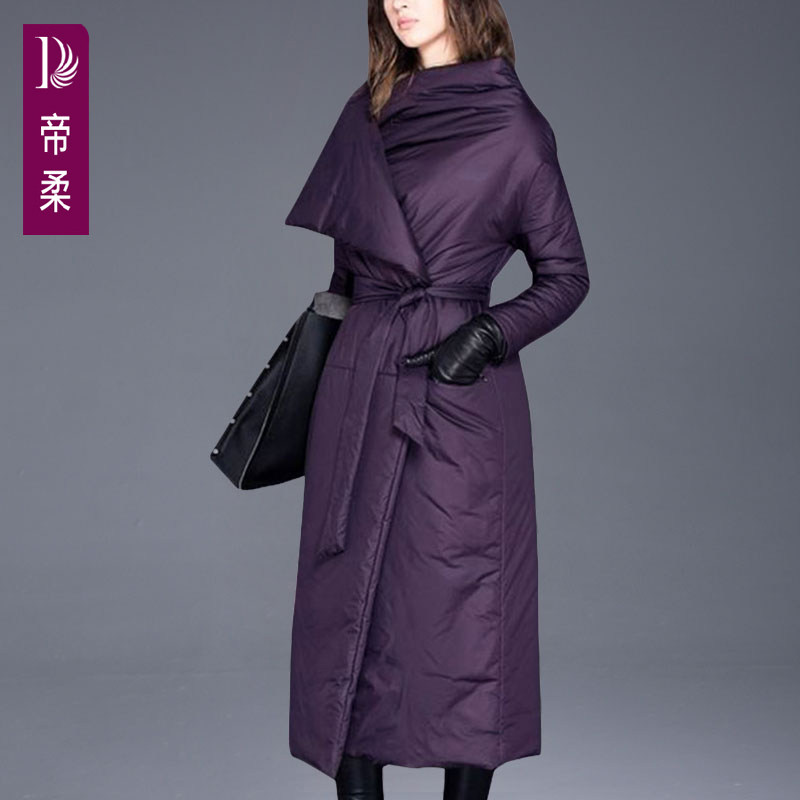 帝柔9071紫色新款羽绒服女中长款 优雅简约  轻松穿出时尚感