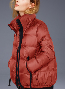 DIROU帝柔砖红色羽绒服女9238DRQ时尚气质面包服冬季短款女款新款