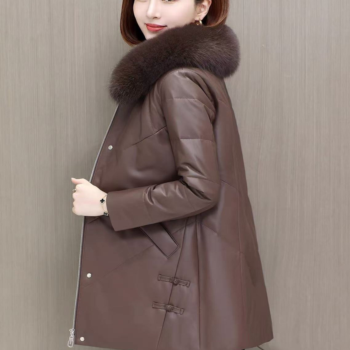 2025新款中长款真皮皮衣