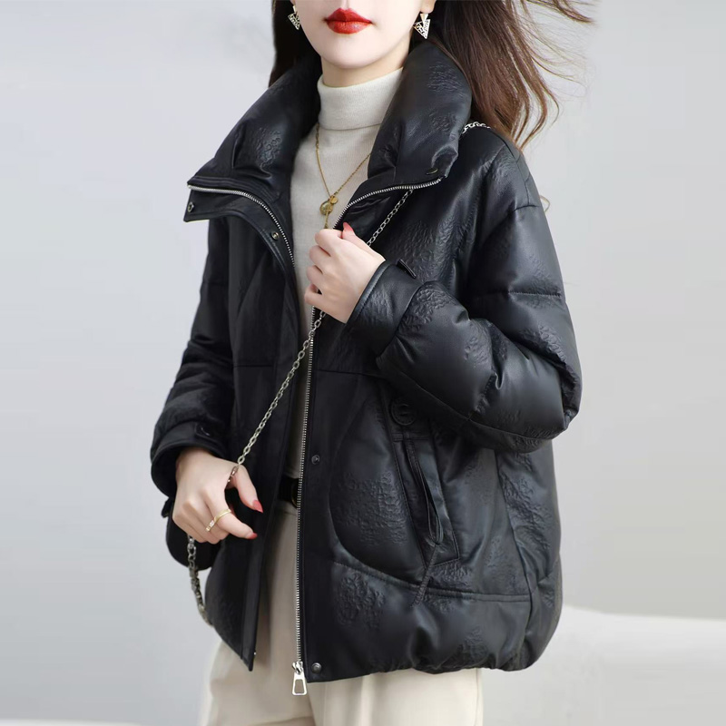 2025冬季新款真皮羽绒服女短款高端皮衣外套海宁绵羊皮夹克小个子