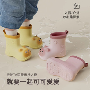 儿童雨鞋 防水小猫咪 男童防滑轻便水鞋 女童小孩上学宝宝卡通胶鞋