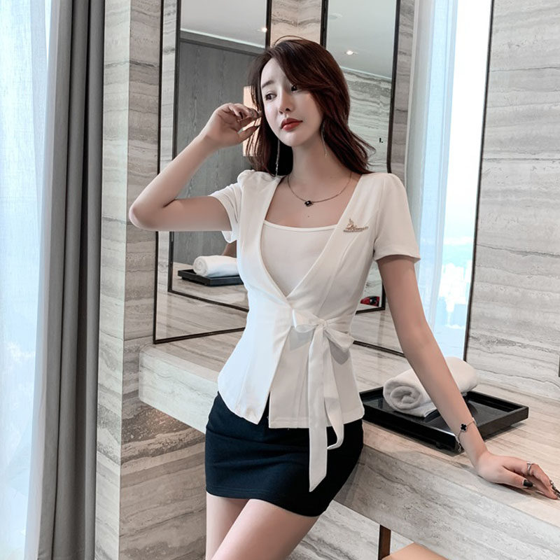 酒店前台工作制服美容师气质显瘦桑拿技师工作服SPA足疗按摩工衣