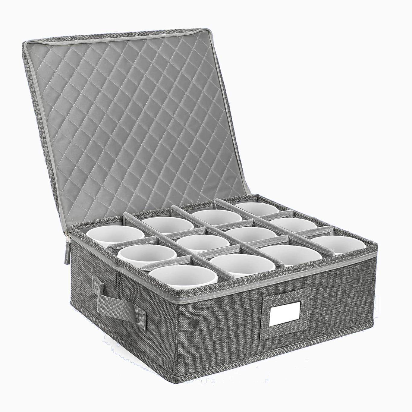 马赛克收纳盒可折叠防尘茶杯收纳箱,收纳整理,茶具收纳盒,淘宝优惠券,粉丝福利购,淘宝优惠卷