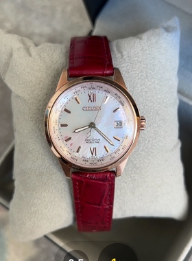 Citizen大表盘光动能FC8009-18Y万年历蓝宝石贝母表盘FC8000-55D