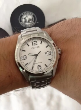 正品Citizen西铁城光动能男表AW1430-86E复古款AW1430-86A夜光