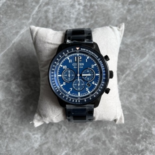 80L 商务三眼计时CA4505 正品 西铁城CITIZEN男表光动能FF系列时尚