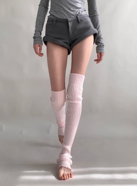 喜欢lulu的别错过！可以封神的超嫩粉袜套！搭配鲨鱼裤瑜伽裤袜套