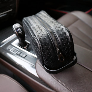 2023新款 手拿包大容量手拎包真皮商务男包枕头包 羊皮编织手包男式