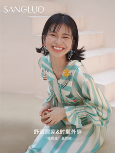 桑罗桑蚕丝真丝四季度假风睡裙
