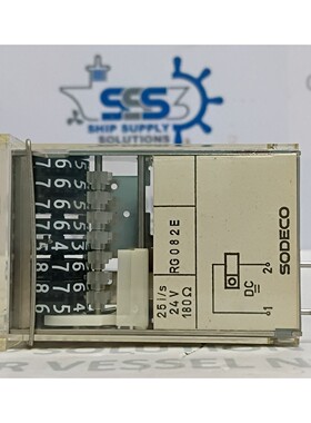 Sodeco RG082E 面板安装计数器 25 i/s 24VDC 180Ω