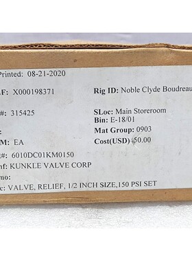 Kunkle Valve 6010DCV01-KM Relief valve Size: ½ Set: 150PSI