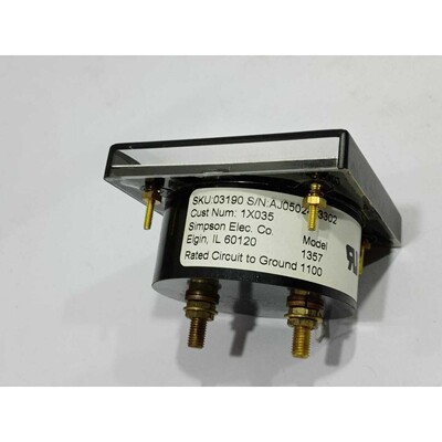 Simpson 1357 Meter 0-15 AC Amperes W w Grainger 1X03 Panel m