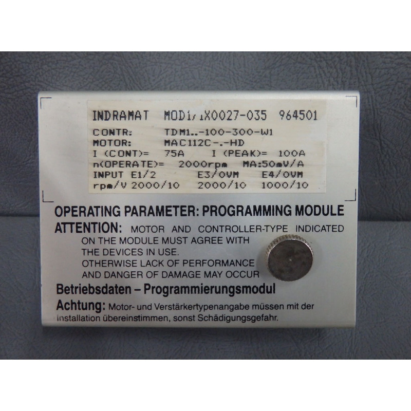 MOD11X0027035 - INDRAMAT - MOD1/1X0027-035/Programming Modul