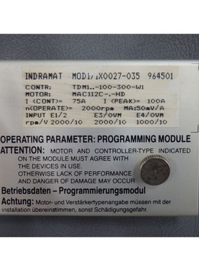 MOD11X0027035 - INDRAMAT - MOD1/1X0027-035/Programming Modul