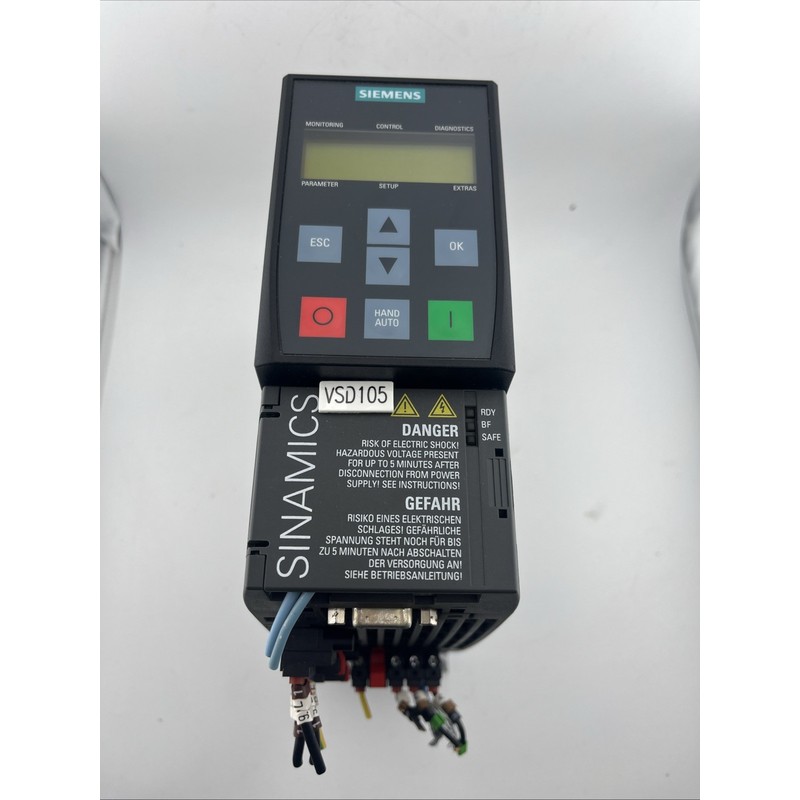 SIEMENS 6SL3210-1KE12-3AP0 0.75KW FREQUENCY INVERTER WITH DI