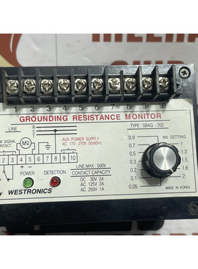 Westronics SBAG-202 接地电阻监视器 170-270 VAC