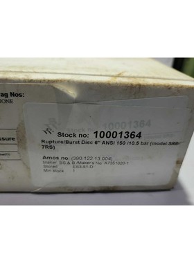 BS&B A7351020-2 Rupture éclatement Disque Skr Taille 6”/ D