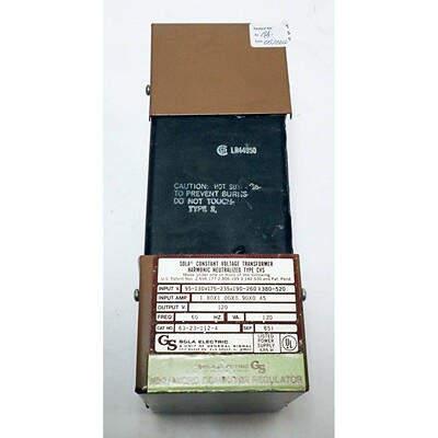 SOLA 63-23-112-4 120V HARDWIRED REGULATOR INPUT 120-480V OUT