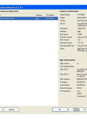 Point Grey BFLY-PGE-14S2C-CS tested