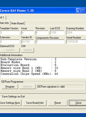 Coreco X64-CL OC-64C0-00060 frame grabber tested @