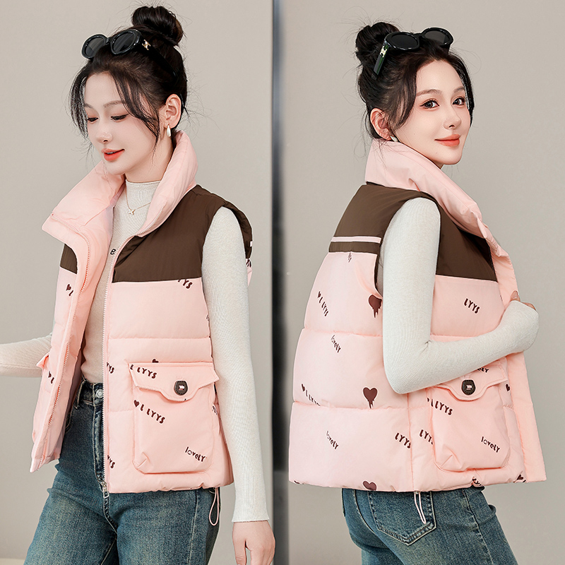 立领棉马甲女短款2025秋冬新款