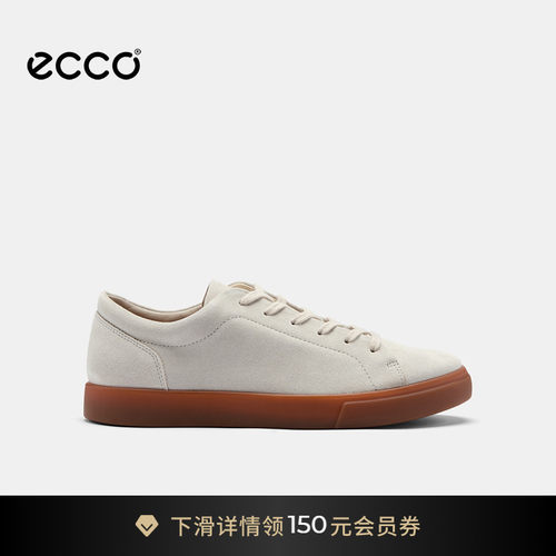 ECCO爱步男款休闲鞋 秋季老钱风绒面复古舒适板鞋 柔酷10号560114