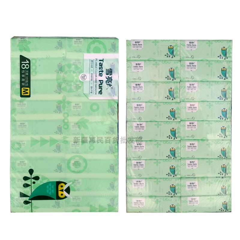 雪亮柔韧4层干湿两用抽纸18包/提