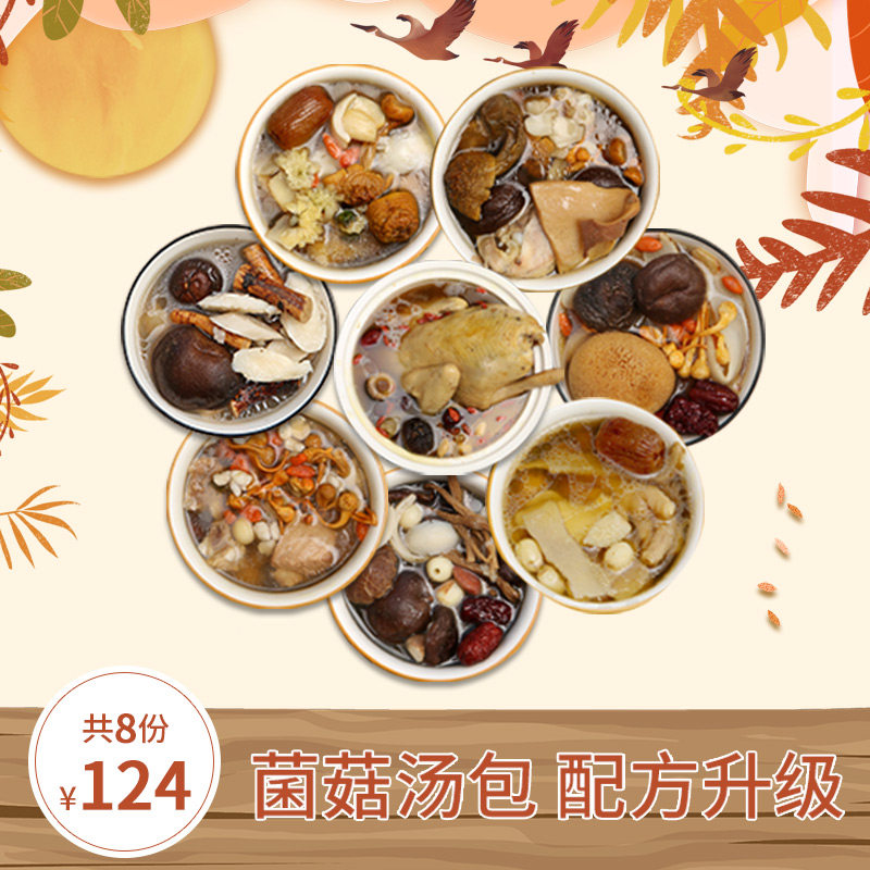 达晨阁广东煲汤材料炖汤干货煲汤料包清补老火靓汤送礼菌菇营养汤