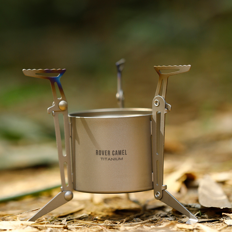 揽胜纯钛酒精炉户外煮茶汽化炉露营便携防风炉头固体液体通用炉具