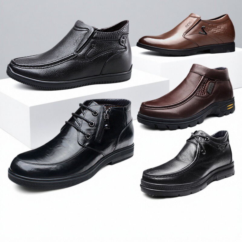 高哥男士冬季保暖加绒休闲风皮鞋