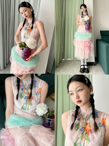 原创设计新中式改良旗袍套装