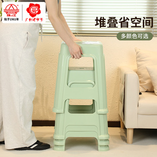 珠江牌塑料凳加厚凳子餐厅高凳大排档凳子校园活动凳子结实防滑